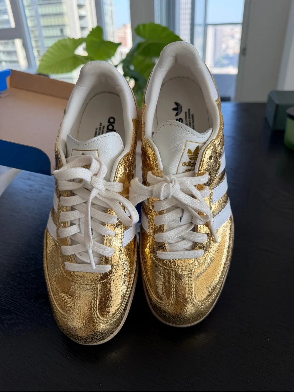 Women Adidas Samba OG Metallic Gold Sneaker